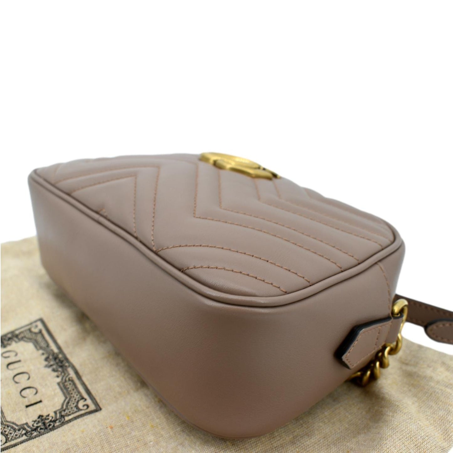 GUCCI GG Marmont Matelasse Leather Crossbody Bag Dusty Pink 447632