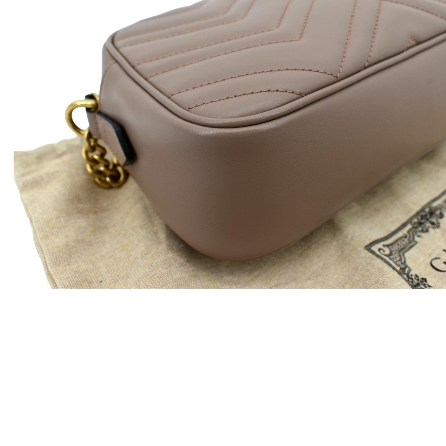 GUCCI GG Marmont Matelasse Leather Crossbody Bag Dusty Pink 447632