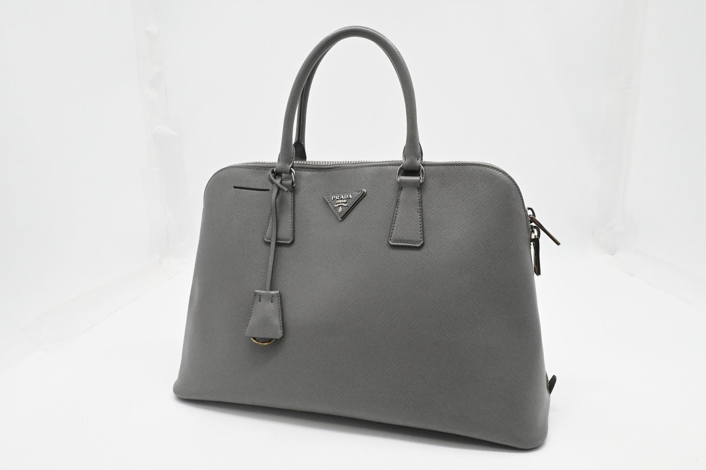 Prada Promenade in Gray Saffiano Leather
