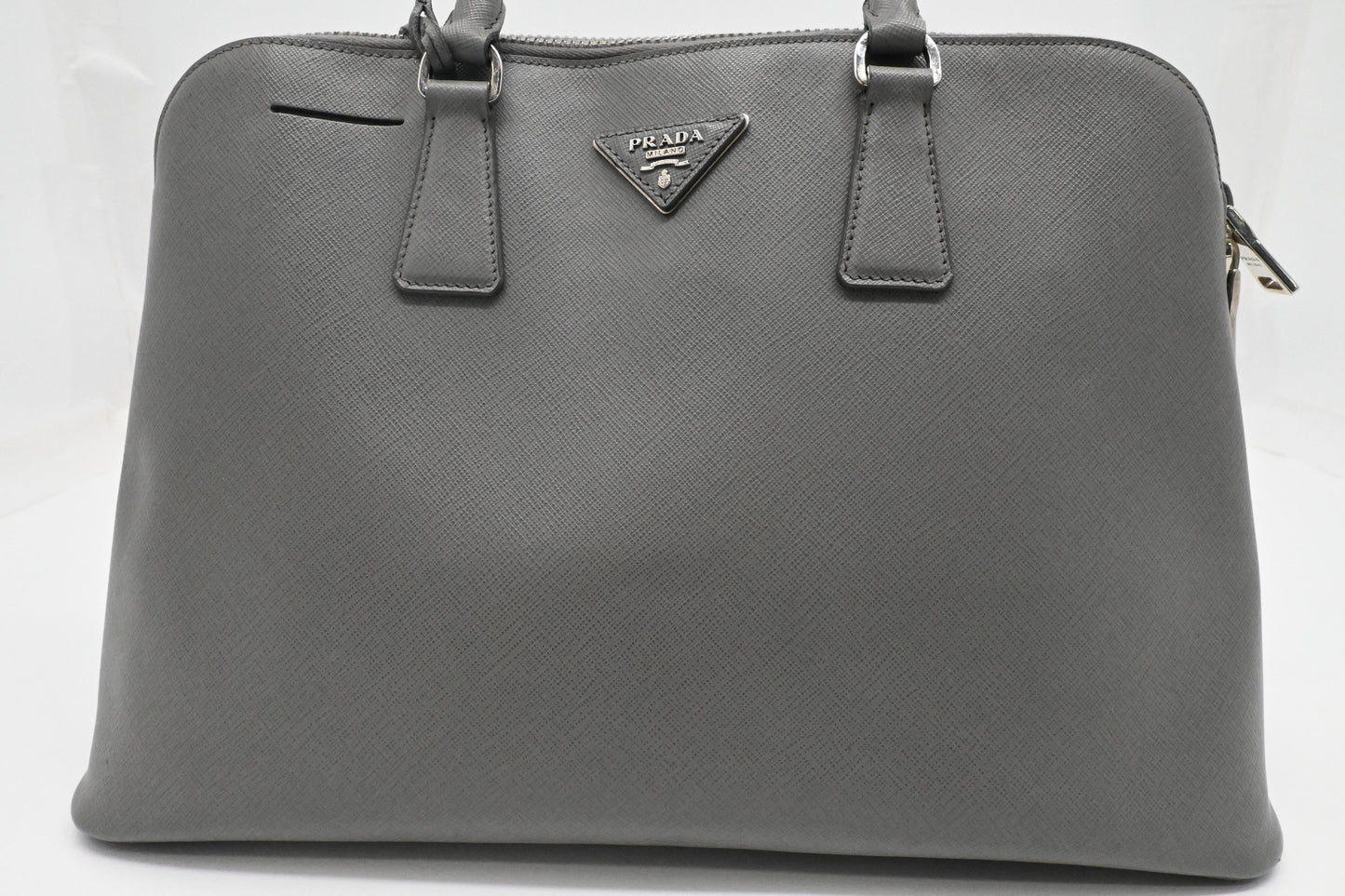 Prada Promenade in Gray Saffiano Leather