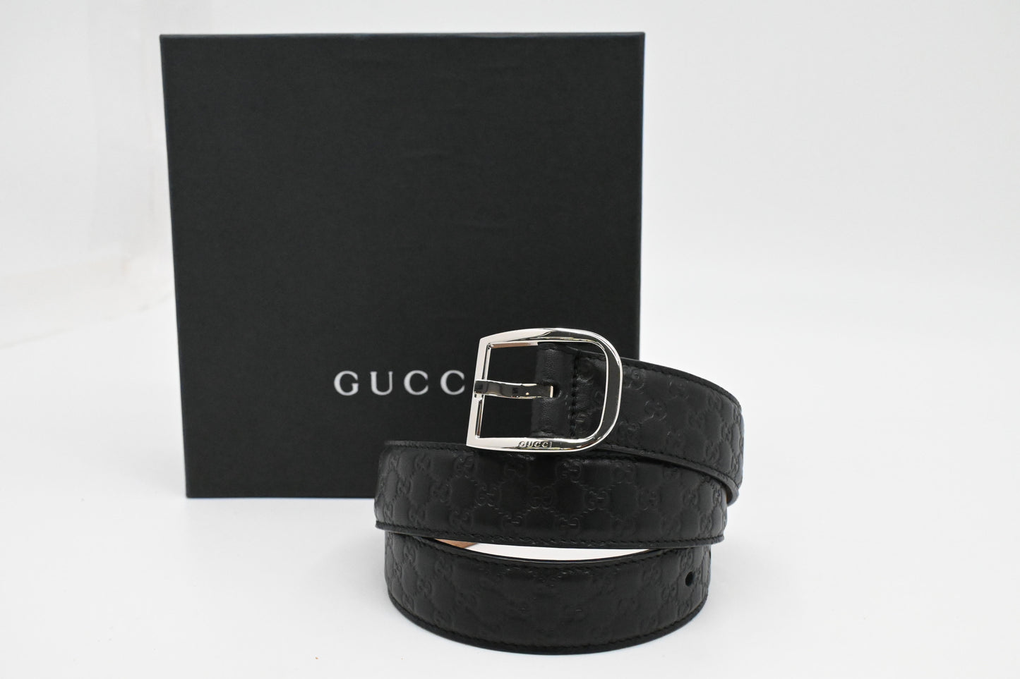 Gucci Belt in Black Microguccissima Leather