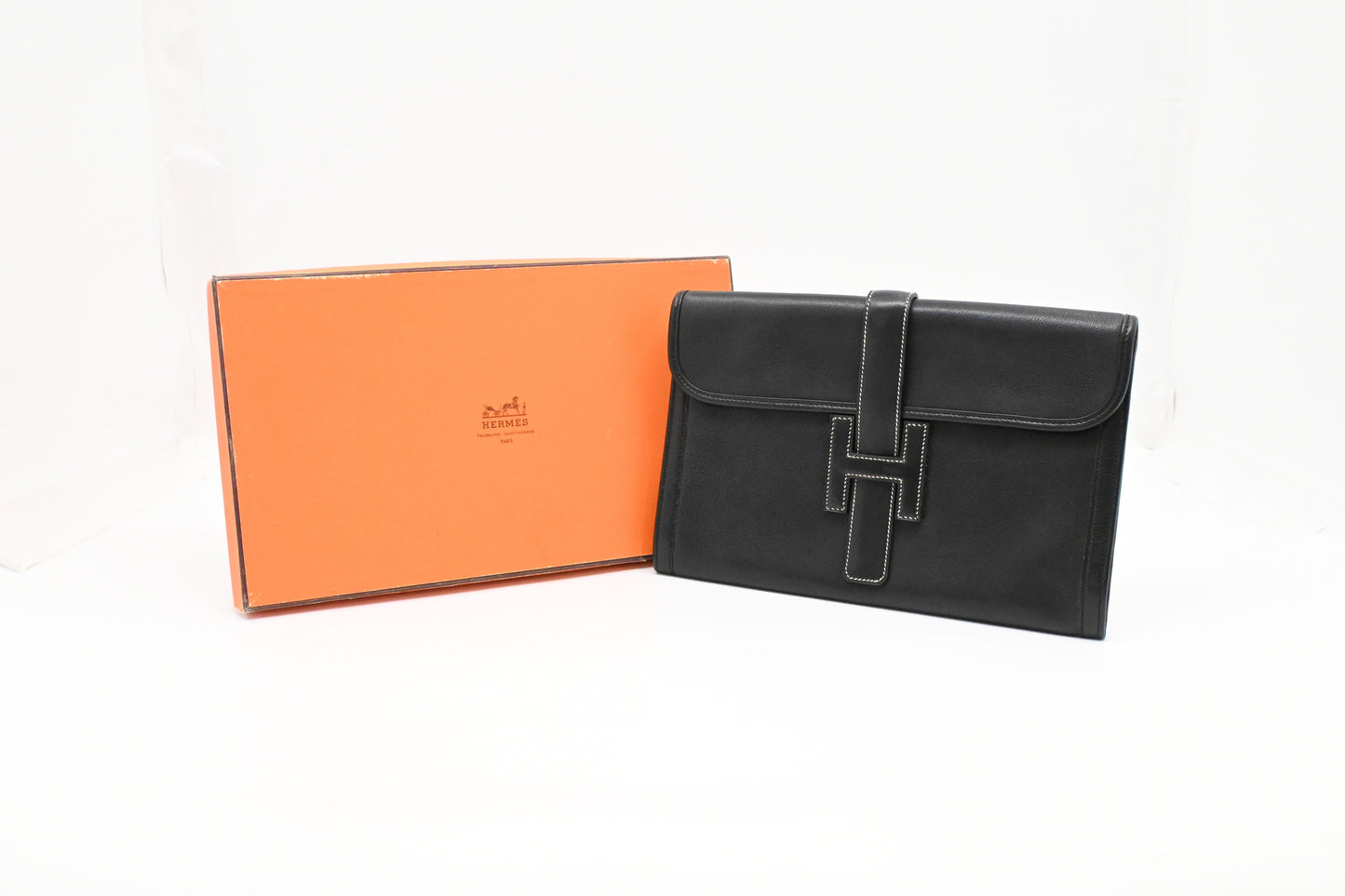 Hermes Jige Elan PM in Black Leather