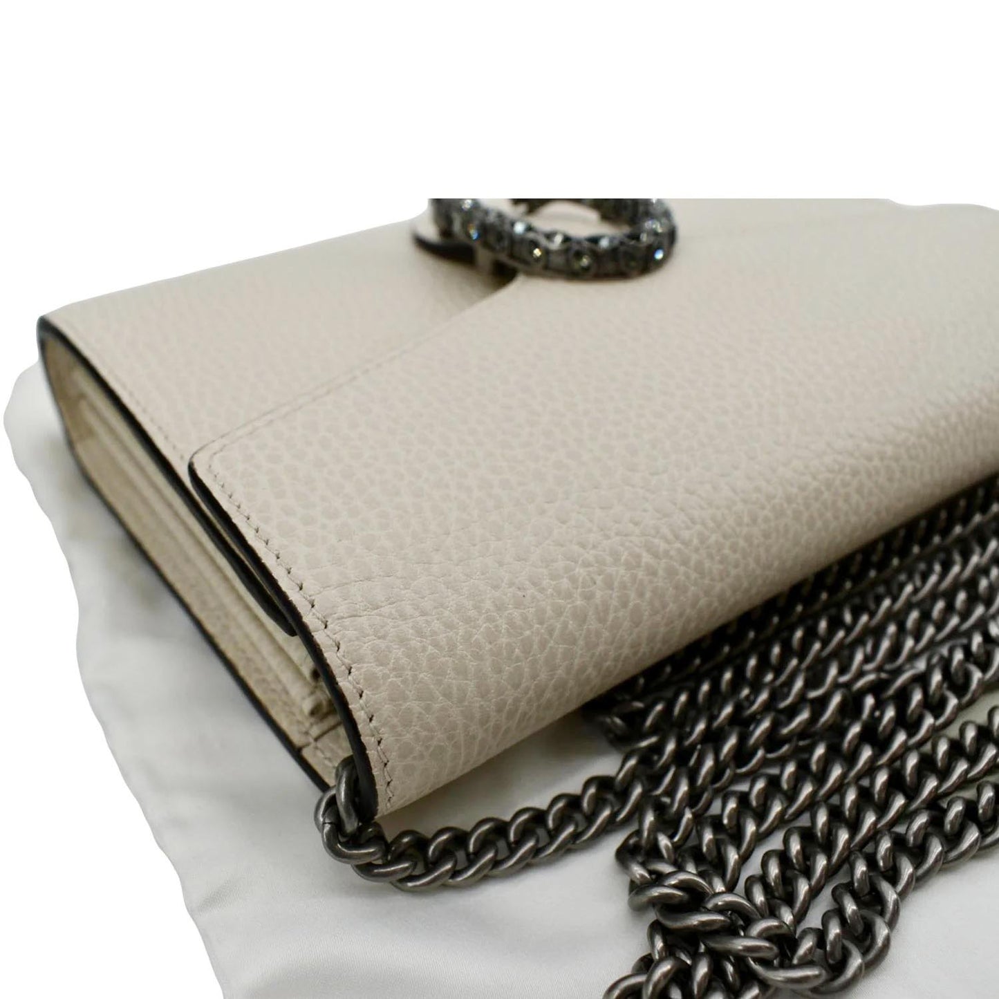 GUCCI Dionysus Mini Leather Chain Shoulder Bag Off White 401231