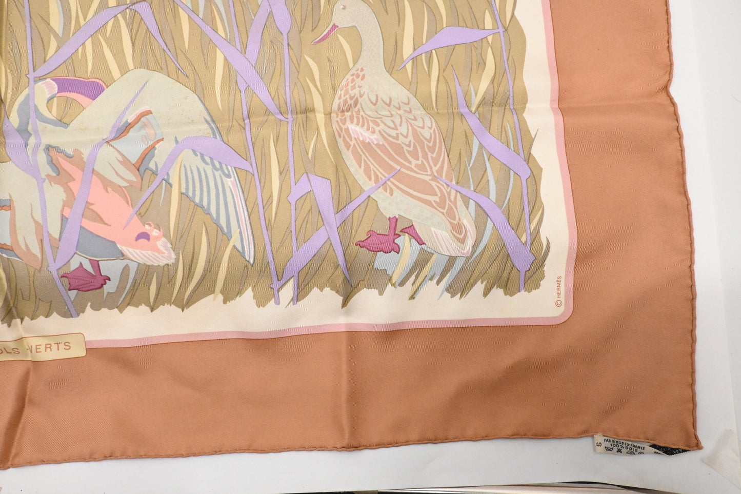 Hermes 'Cols Verts' Carre 90 in Mauve Silk
