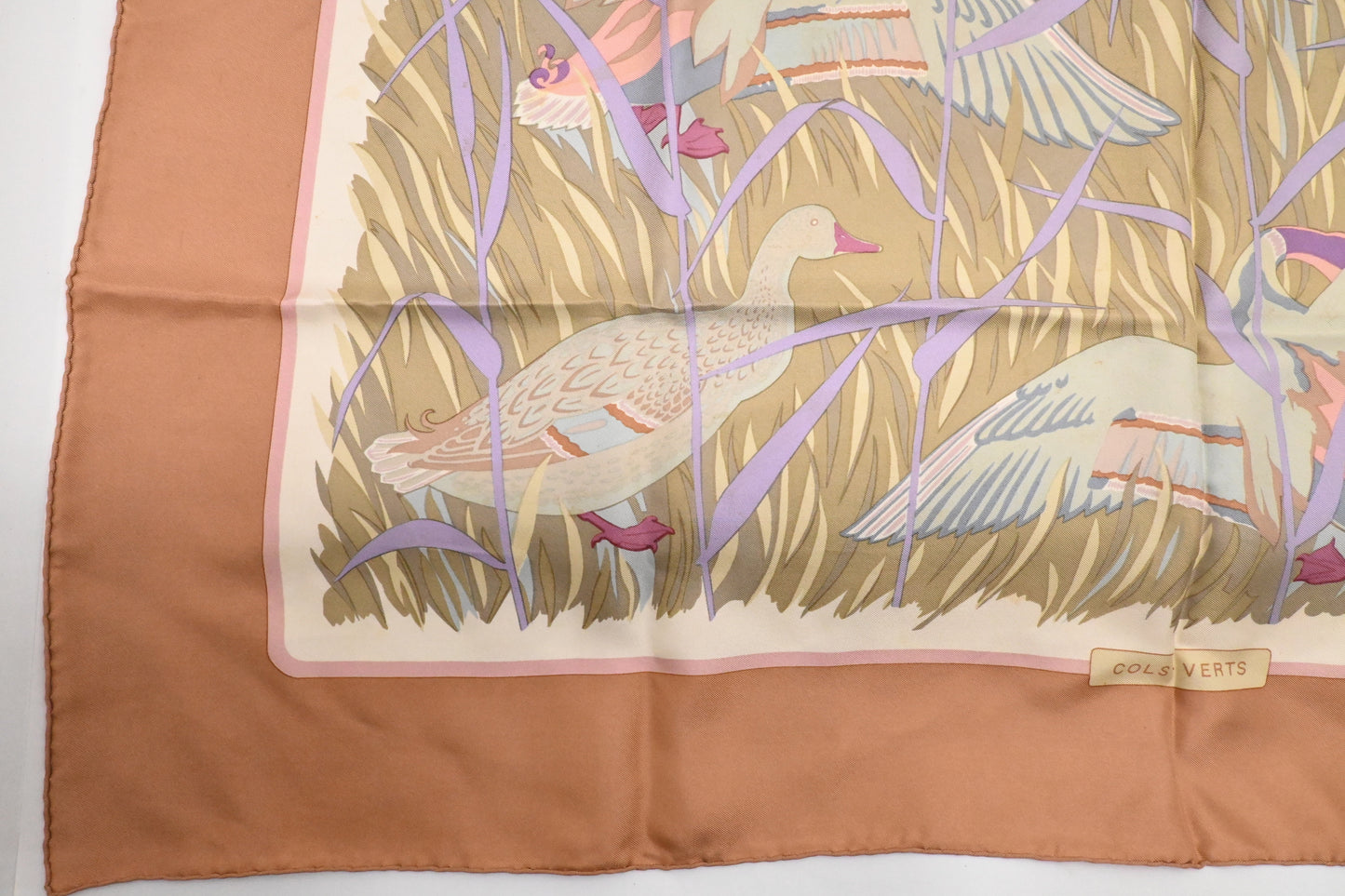 Hermes 'Cols Verts' Carre 90 in Mauve Silk