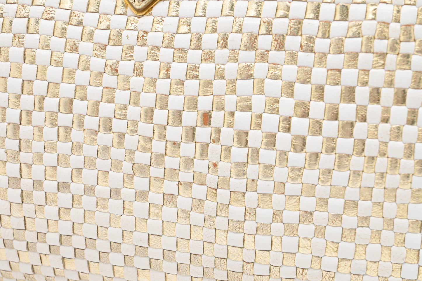 Prada Clutch in White and Gold Leather