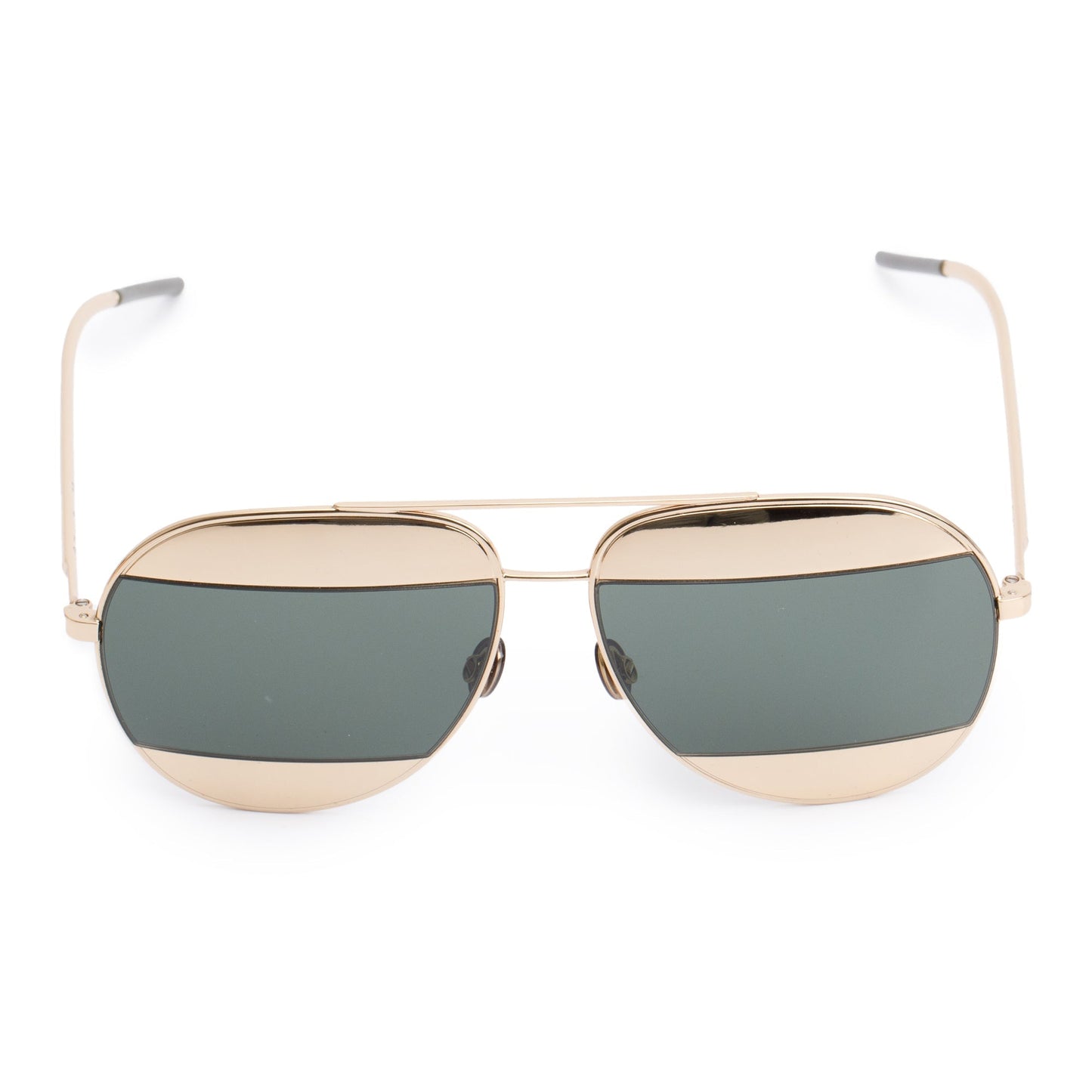 Dior Gold-Tone Metal Frame DiorSplit 1 Aviator Sunglasses