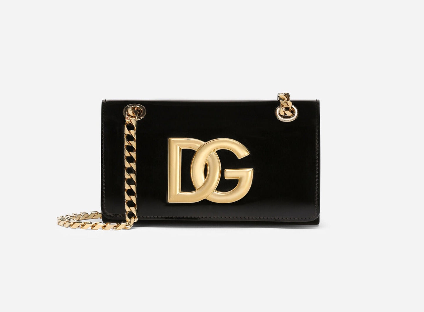 Dolce & Gabbana Polished Calfskin 3.5  Bag in Black