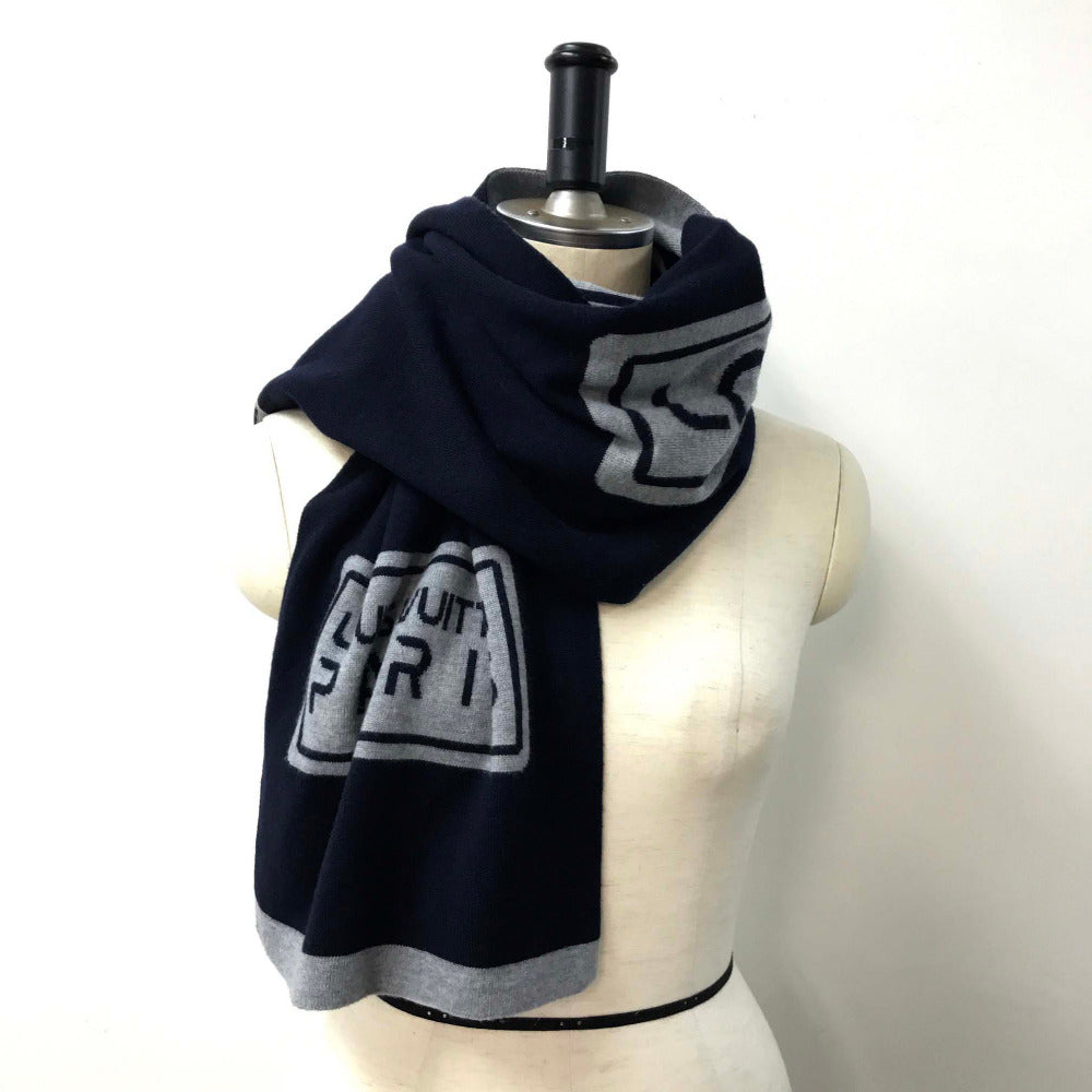 LOUIS VUITTON Scarf MP2236 wool Navy Esharp gravity mens