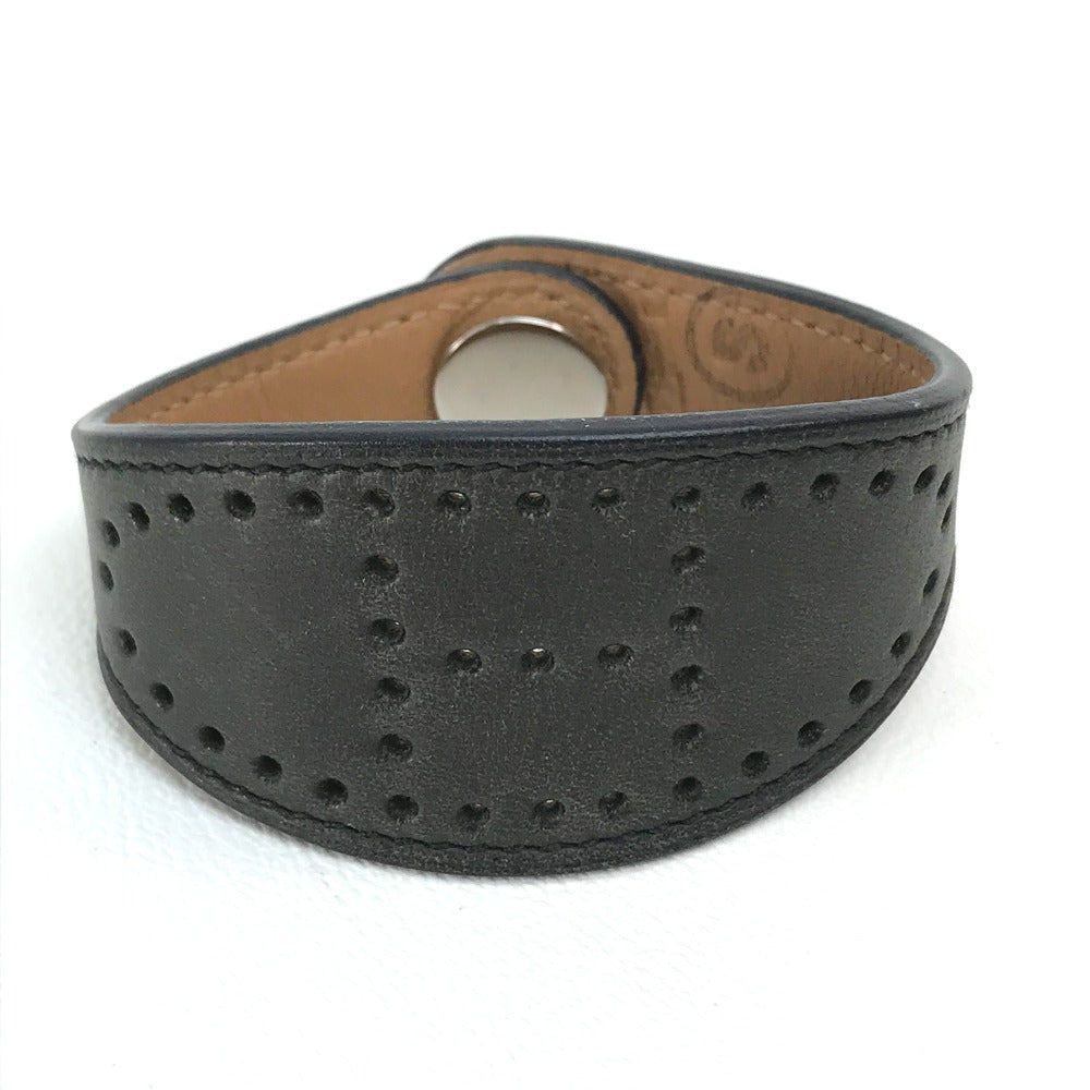 HERMES bracelet leather Black / brown Accessories Evelyn unisex(Unisex)