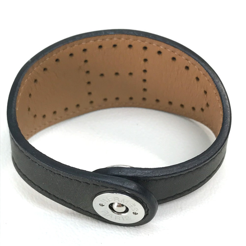 HERMES bracelet leather Black / brown Accessories Evelyn unisex(Unisex)
