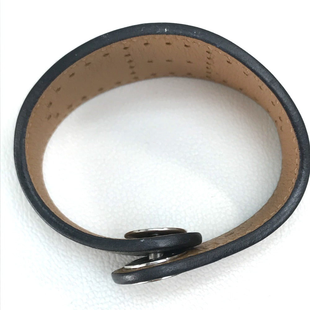 HERMES bracelet leather Black / brown Accessories Evelyn unisex(Unisex)