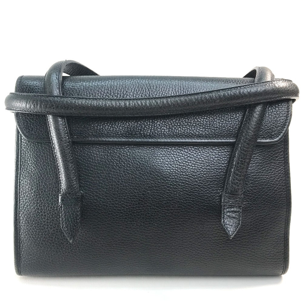 CELINE Handbag leather Black x Gold Metal vintage Chain lock Women
