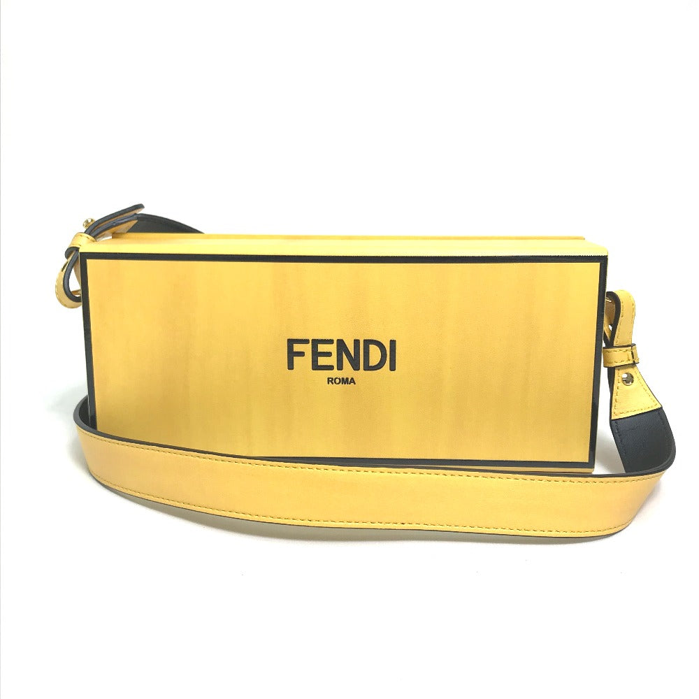FENDI Shoulder Bag 7VA520 leather Yellow / black logo