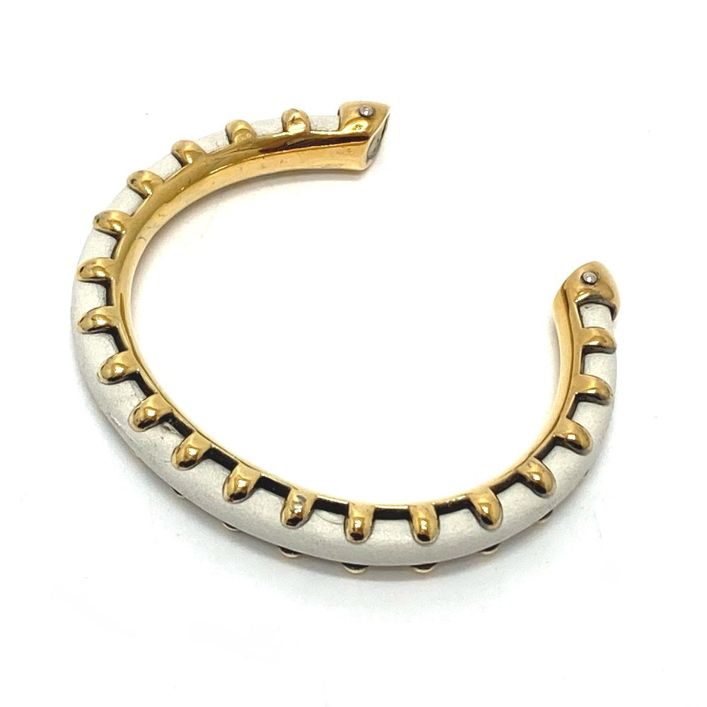 HERMES Bangle Metal, Leather white Horseshoe vintage Women
