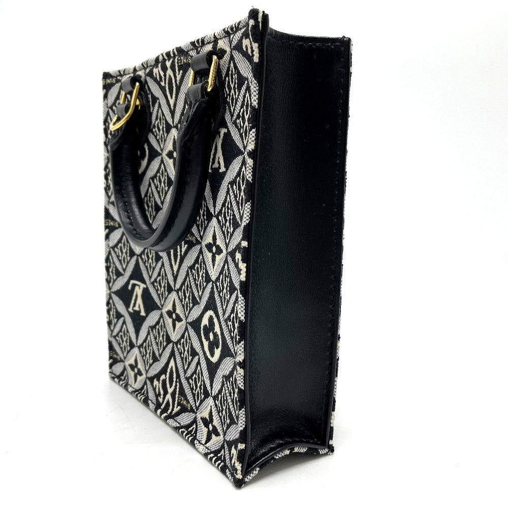 LOUIS VUITTON Handbag M80484 Jacquard Black x blue Monogram Jaguar SINCE 1854 Petit Sac Plat Women