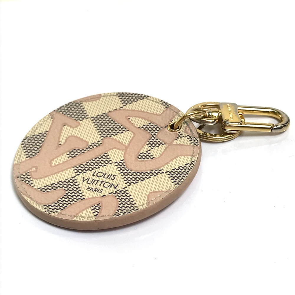 LOUIS VUITTON key ring M61943 Damier Azur Canvas White x pink Damier Azur Porto Cretaciennes Tahiti Women