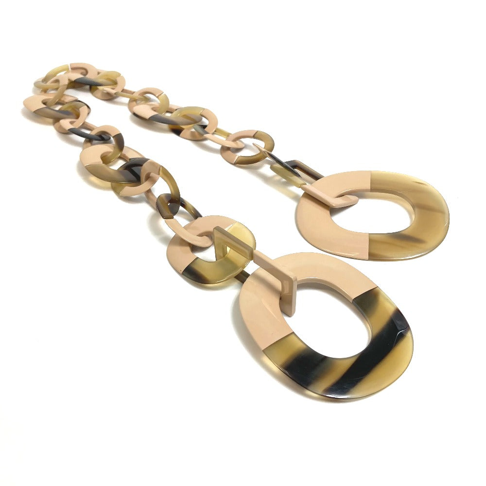HERMES Necklace Buffalo horn Beige type Duncan Women