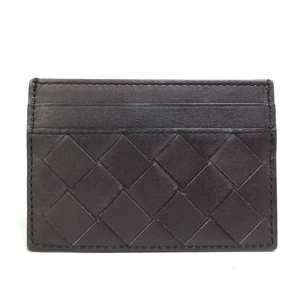 BOTTEGAVENETA Card Case leather black INTRECCIATO name card holder mens