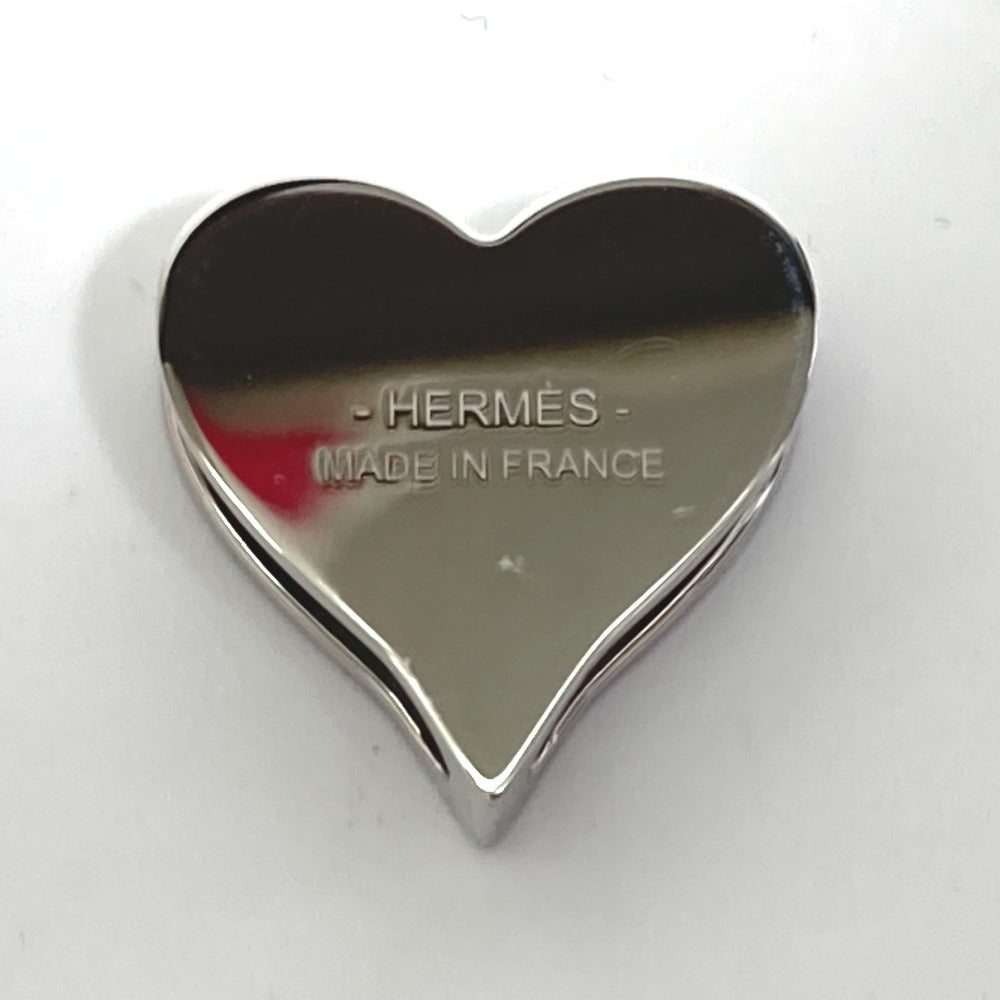 HERMES Scarf ring Palladium-plated brass (lacquer finish) Red Heart motif Tea time Twilly ring Women