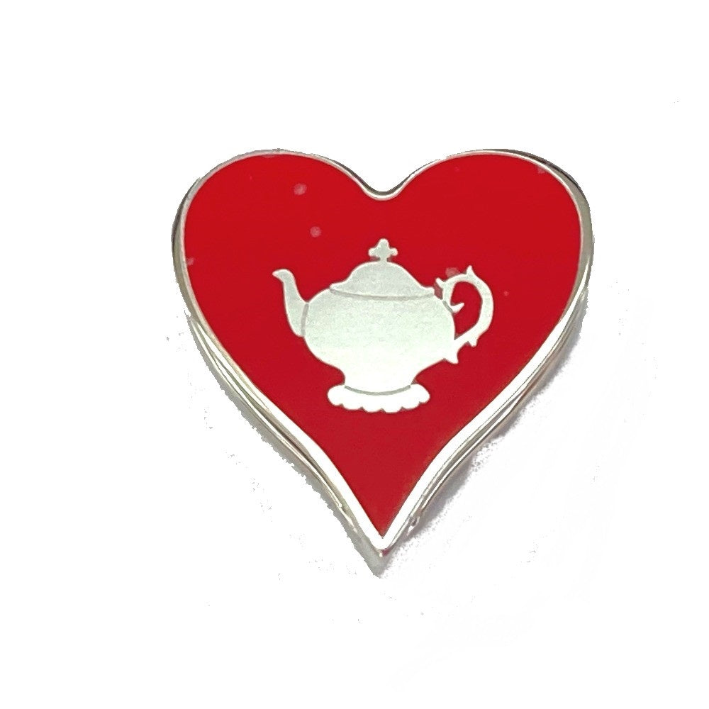 HERMES Scarf ring Palladium-plated brass (lacquer finish) Red Heart motif Tea time Twilly ring Women