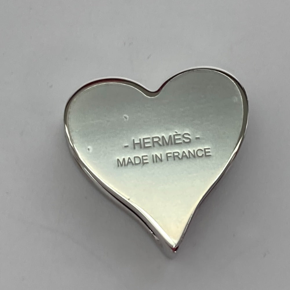HERMES Scarf ring Palladium-plated brass (lacquer finish) Red Heart motif Tea time Twilly ring Women