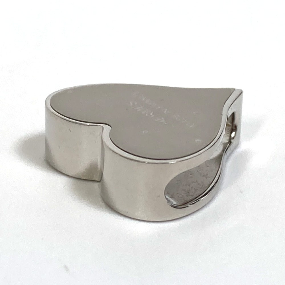 HERMES Scarf ring Palladium-plated brass (lacquer finish) Red Heart motif Tea time Twilly ring Women