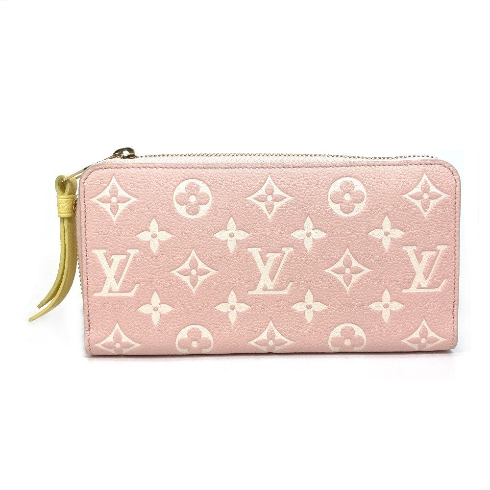 LOUIS VUITTON Long Wallet Purse M81279 Monogram Ann Platt Leather Pink x beige x yellow Monogram Ann Platt Zippy wallet Women