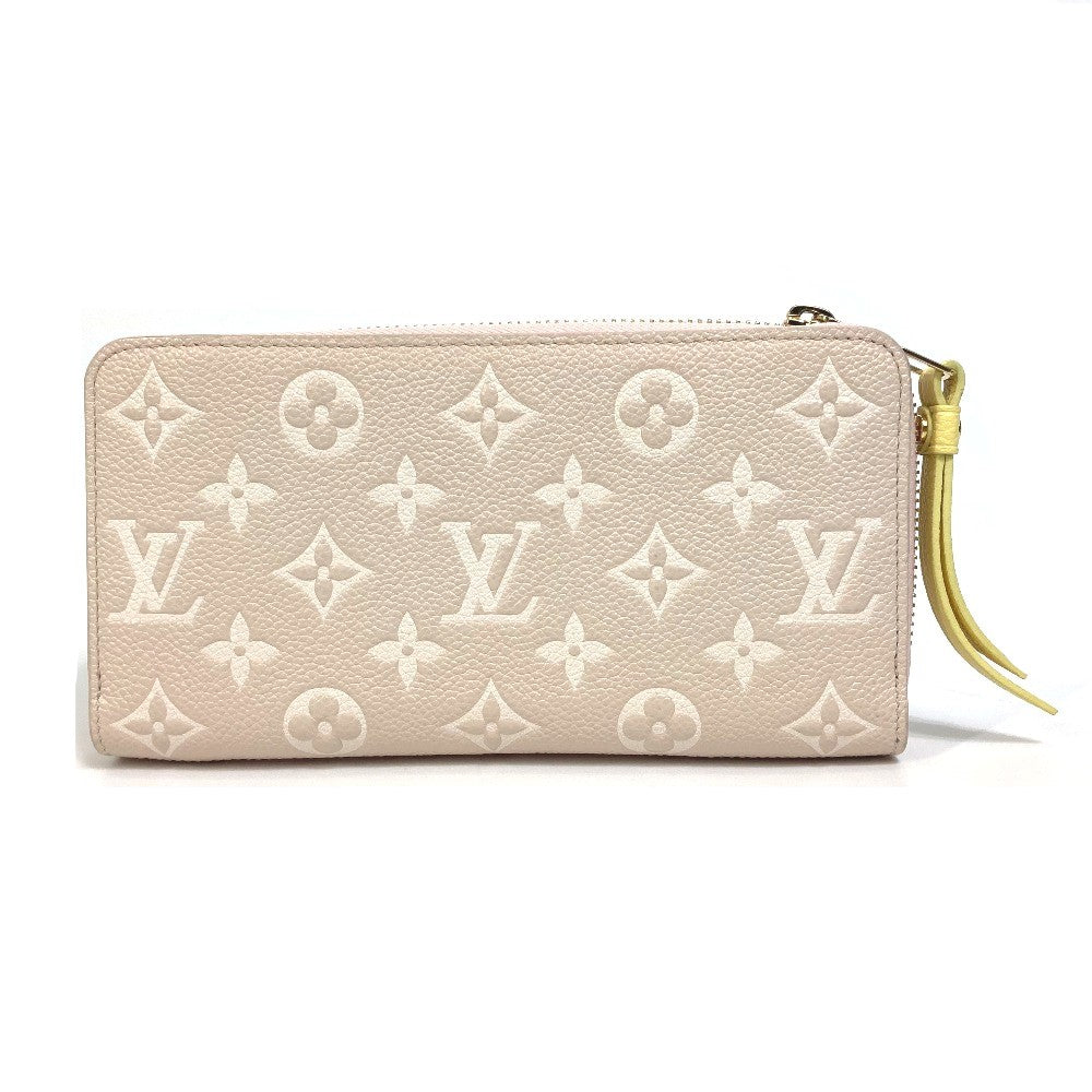 LOUIS VUITTON Long Wallet Purse M81279 Monogram Ann Platt Leather Pink x beige x yellow Monogram Ann Platt Zippy wallet Women