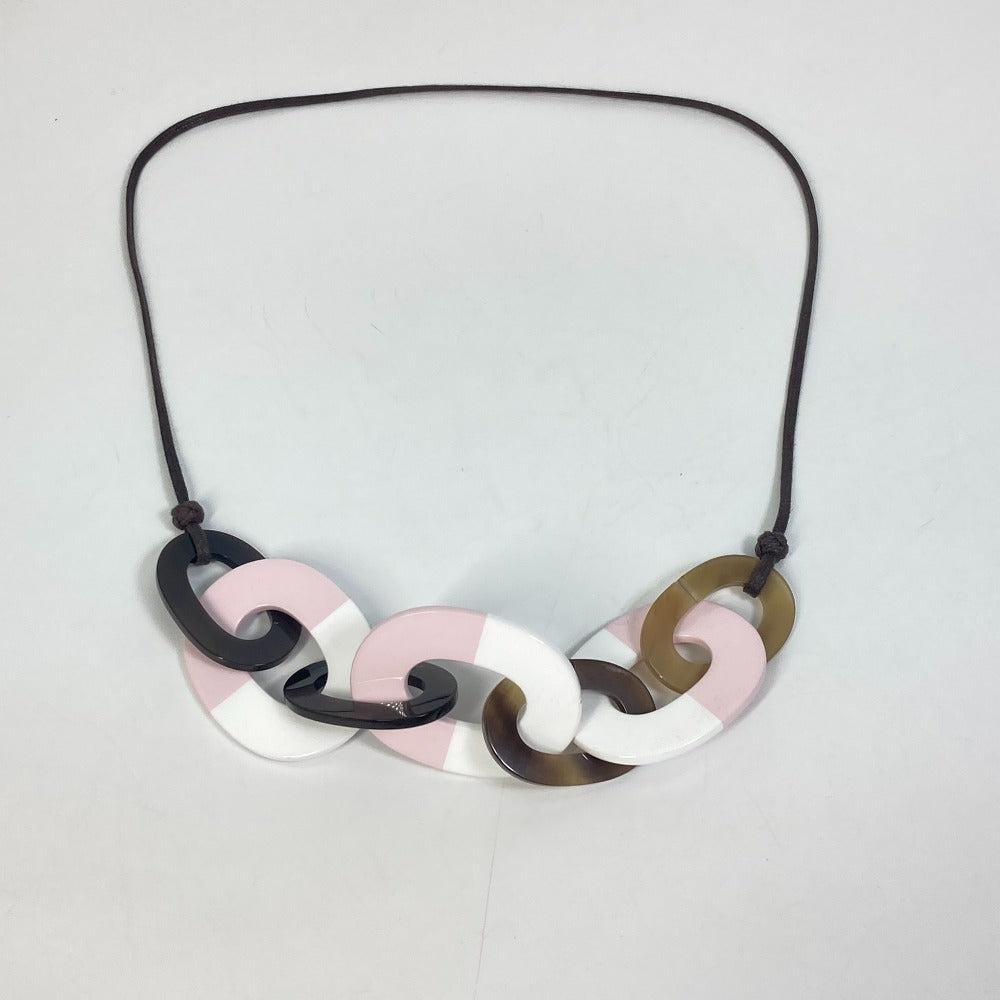 HERMES Necklace Buffalo horn pink Accessories Dip Die Necklace Women