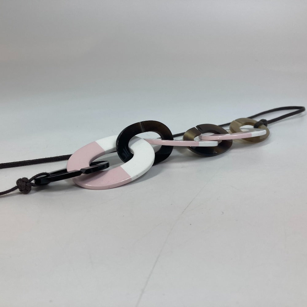 HERMES Necklace Buffalo horn pink Accessories Dip Die Necklace Women
