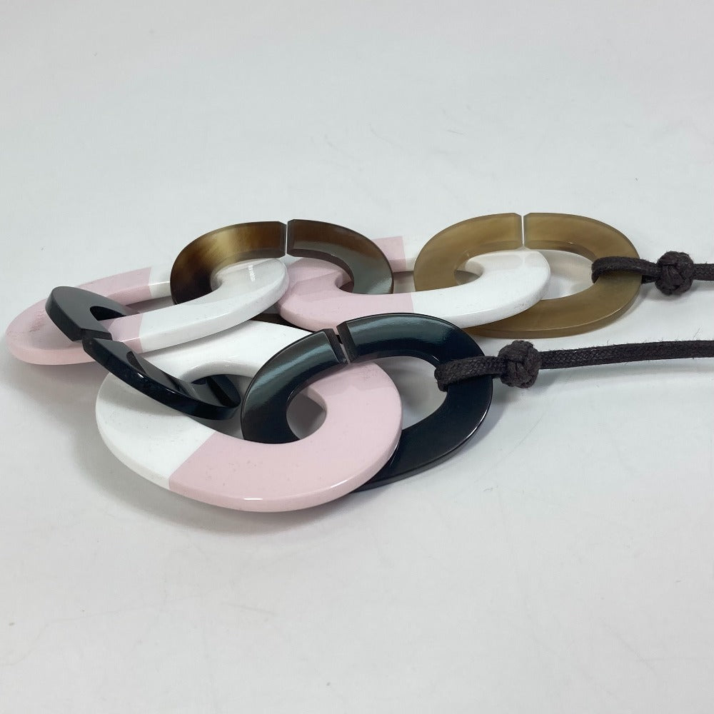 HERMES Necklace Buffalo horn pink Accessories Dip Die Necklace Women