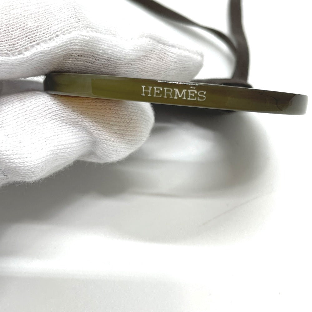 HERMES Necklace Buffalo horn Brown x Purple Women