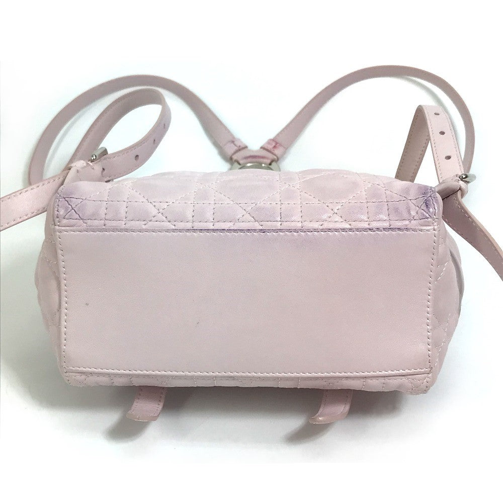 Christian Dior Backpack leather pink Cannage Stardust Small Backpack Women