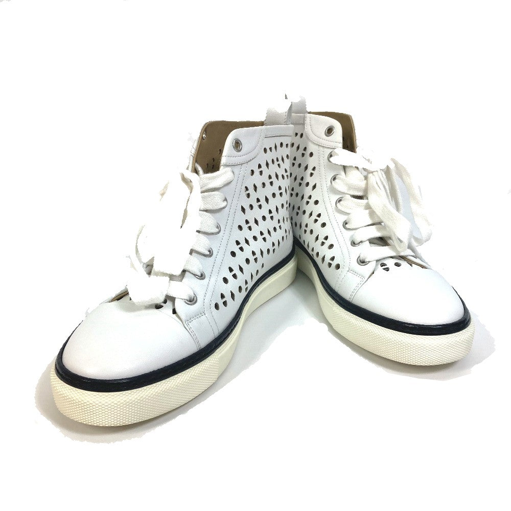 HERMES sneakers leather white punching High cut Women 37