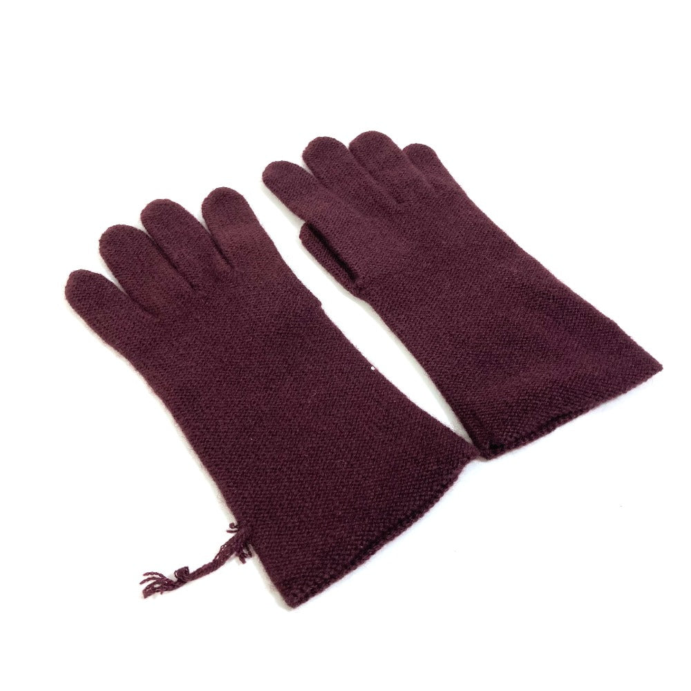 HERMES Glove cashmere Bordeaux apparel Women S