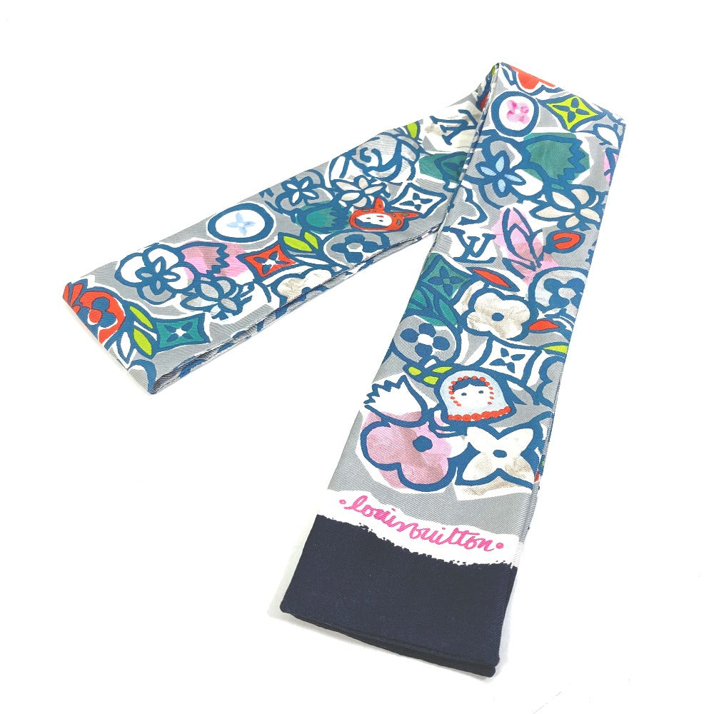 LOUIS VUITTON scarf silk gray Monogram Bandeau LV Pop scarf Women