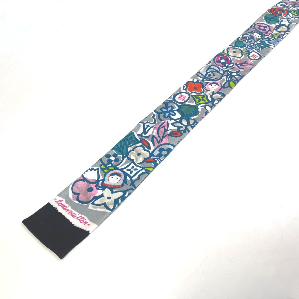 LOUIS VUITTON scarf silk gray Monogram Bandeau LV Pop scarf Women