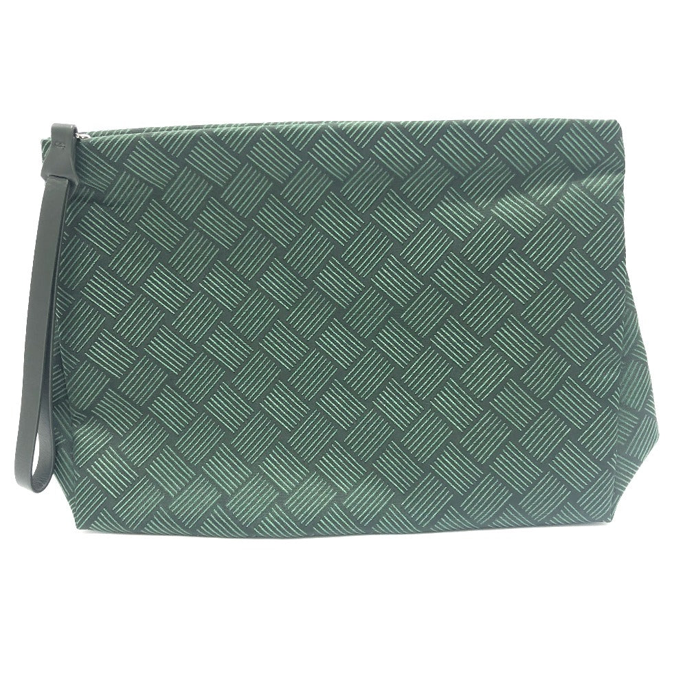 BOTTEGAVENETA Clutch bag canvas green All-over pattern INTRECCIATO With pouch strap Women
