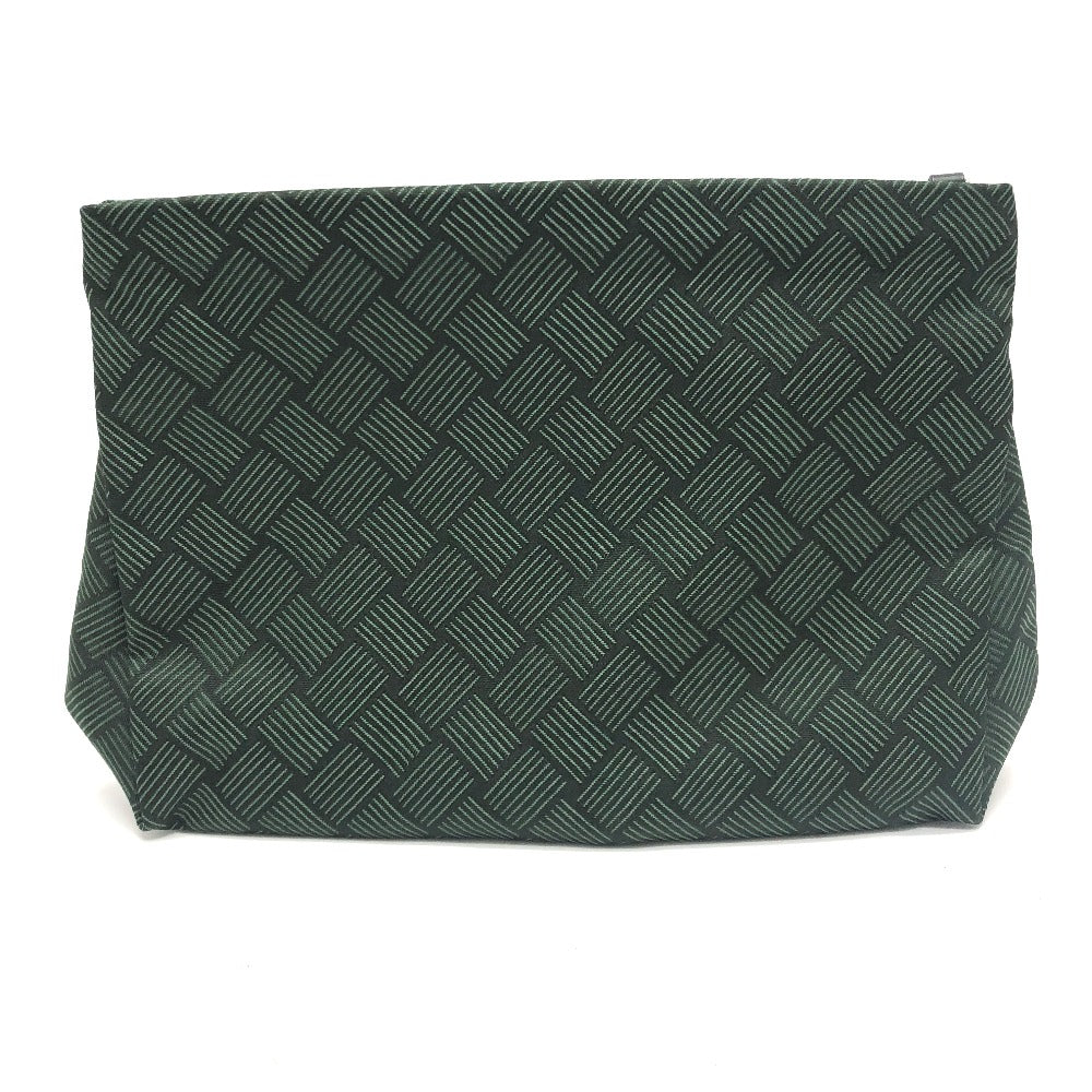 BOTTEGAVENETA Clutch bag canvas green All-over pattern INTRECCIATO With pouch strap Women