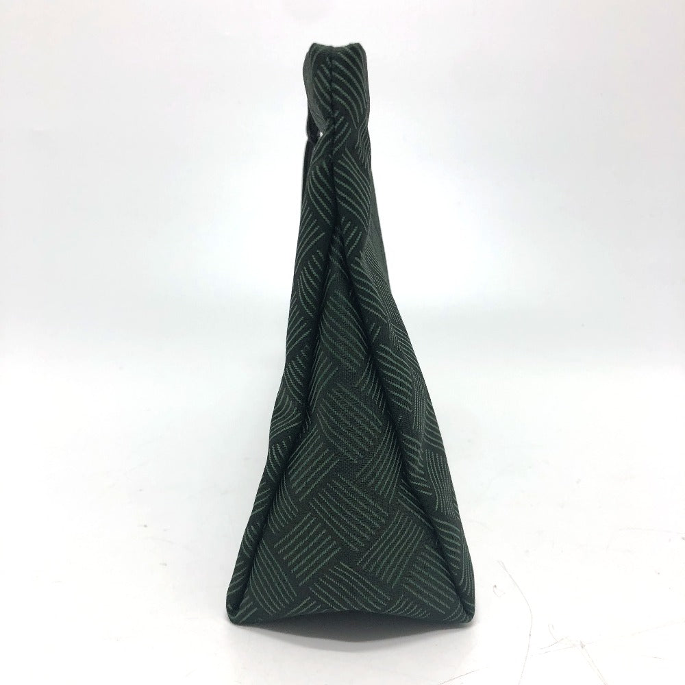BOTTEGAVENETA Clutch bag canvas green All-over pattern INTRECCIATO With pouch strap Women