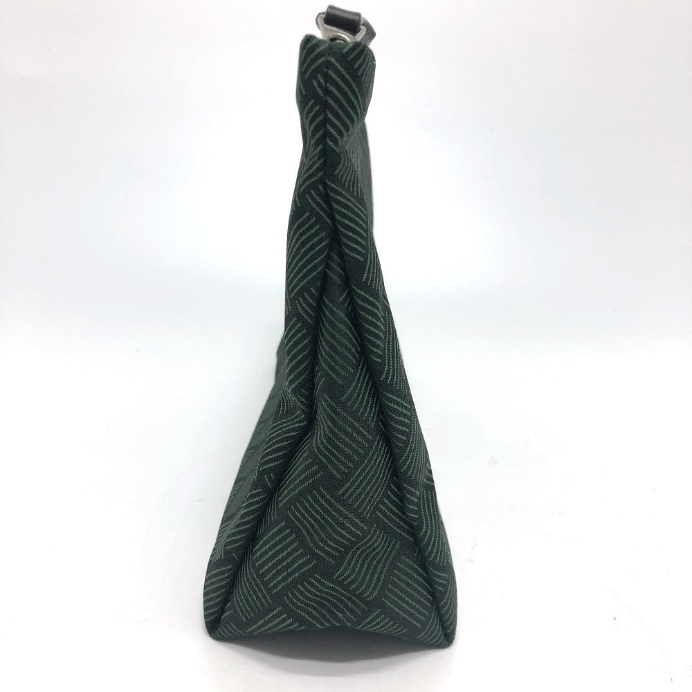 BOTTEGAVENETA Clutch bag canvas green All-over pattern INTRECCIATO With pouch strap Women
