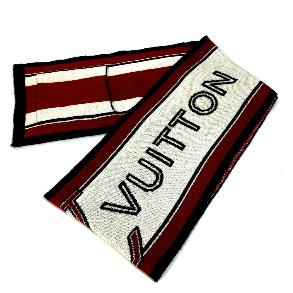 LOUIS VUITTON Scarf wool Red logo mens