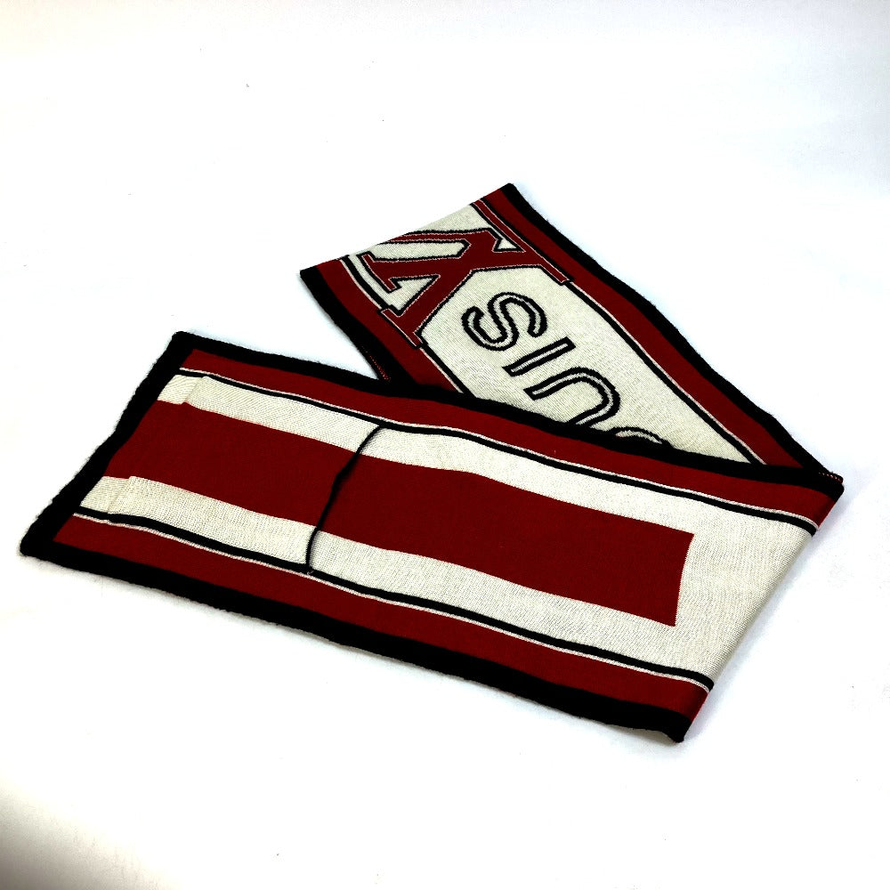 LOUIS VUITTON Scarf wool Red logo mens