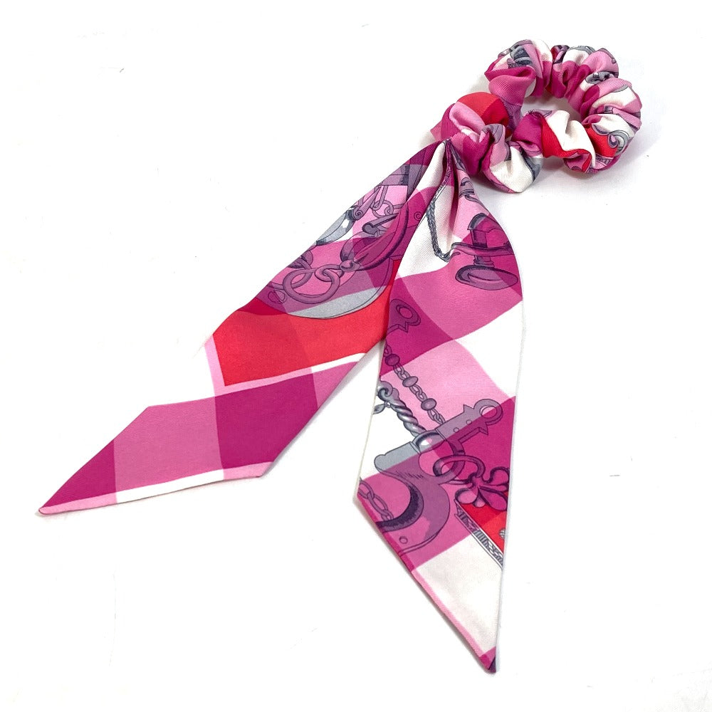 HERMES hair accessory silk pink Scrunchie Bella Women