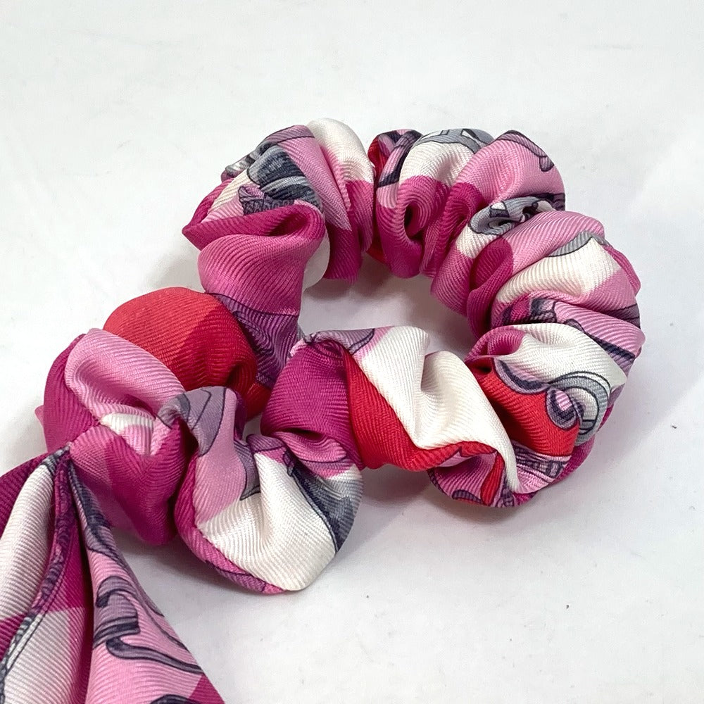 HERMES hair accessory silk pink Scrunchie Bella Women