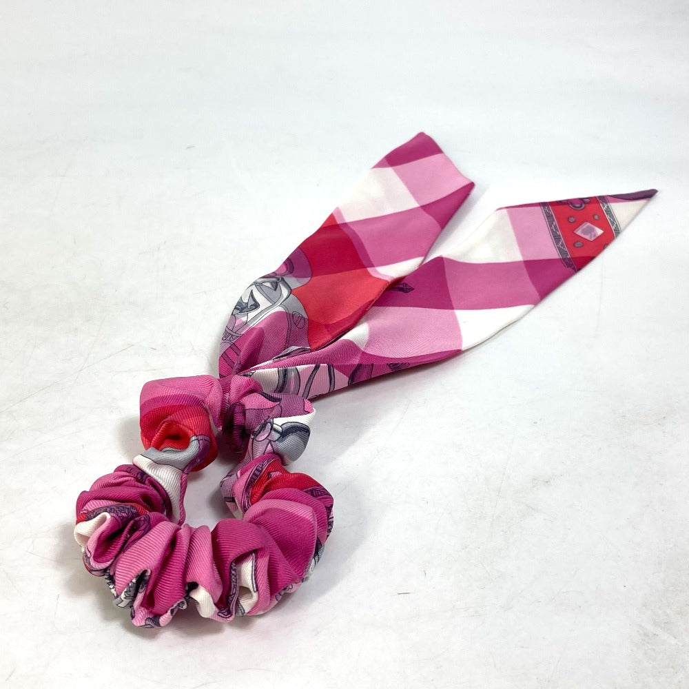 HERMES hair accessory silk pink Scrunchie Bella Women