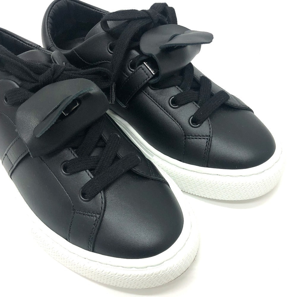 HERMES sneakers leather black day kelly buckle Women 35