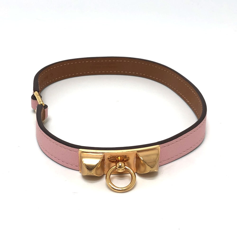 HERMES bracelet Swift pink Rival double tour double Women T1