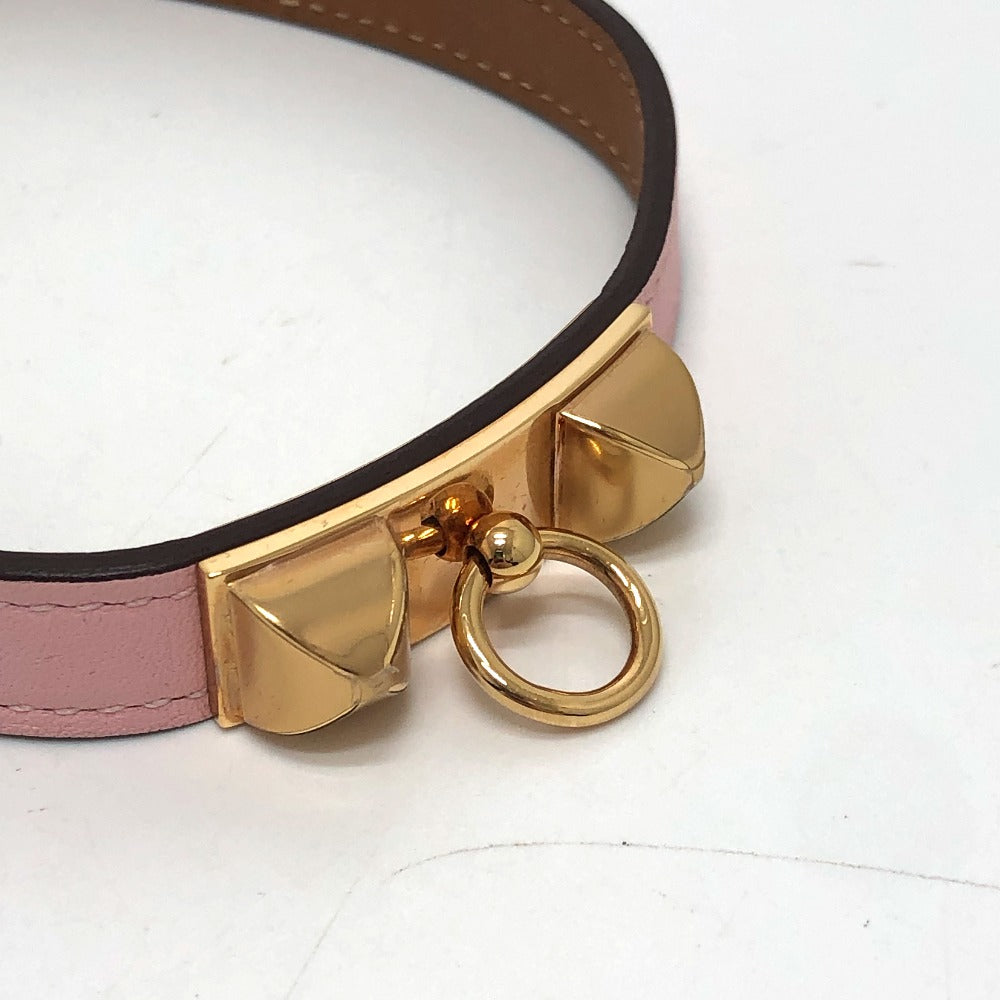 HERMES bracelet Swift pink Rival double tour double Women T1